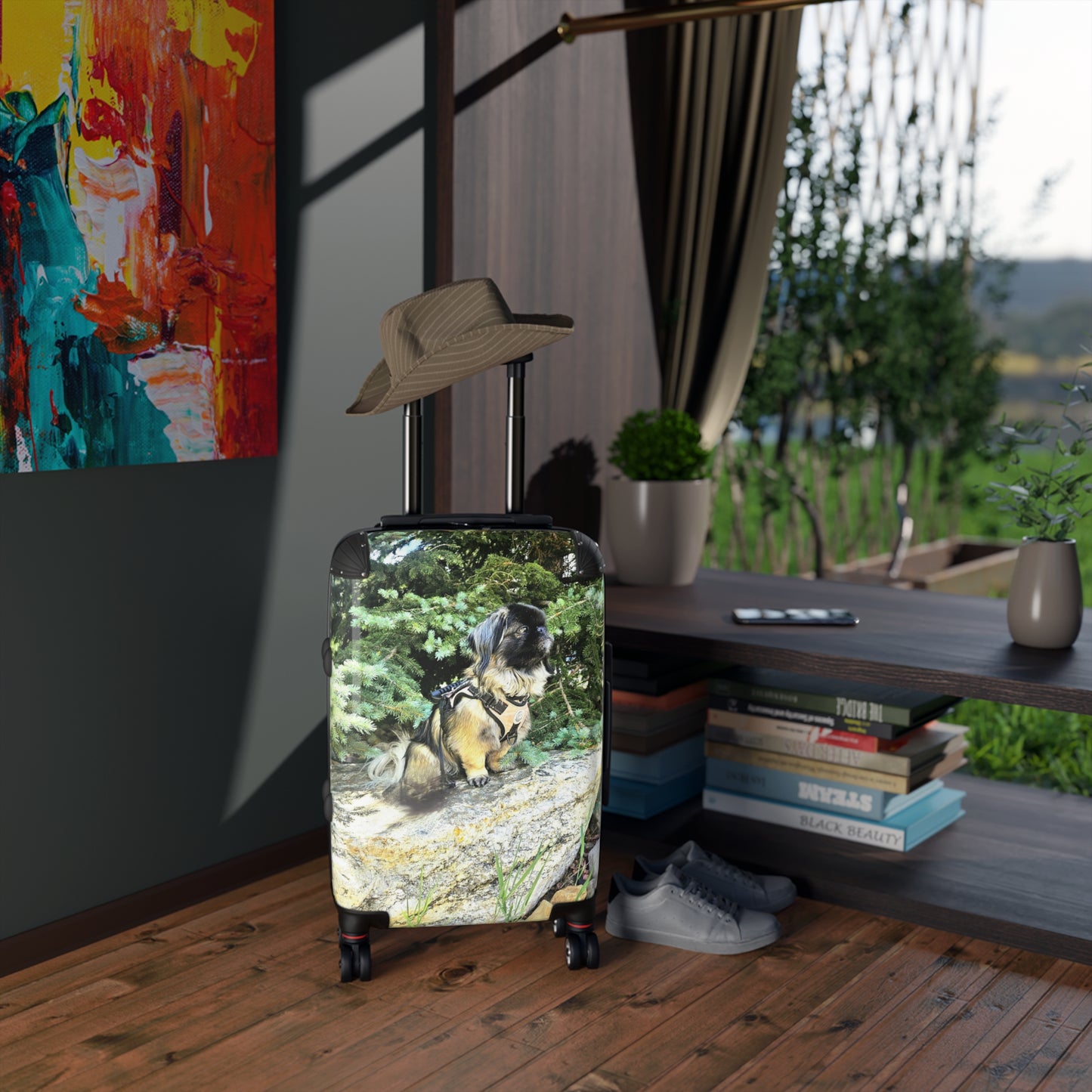 Pet Portrait Carry-On Suitcase — Custom Dog Photo Luggage