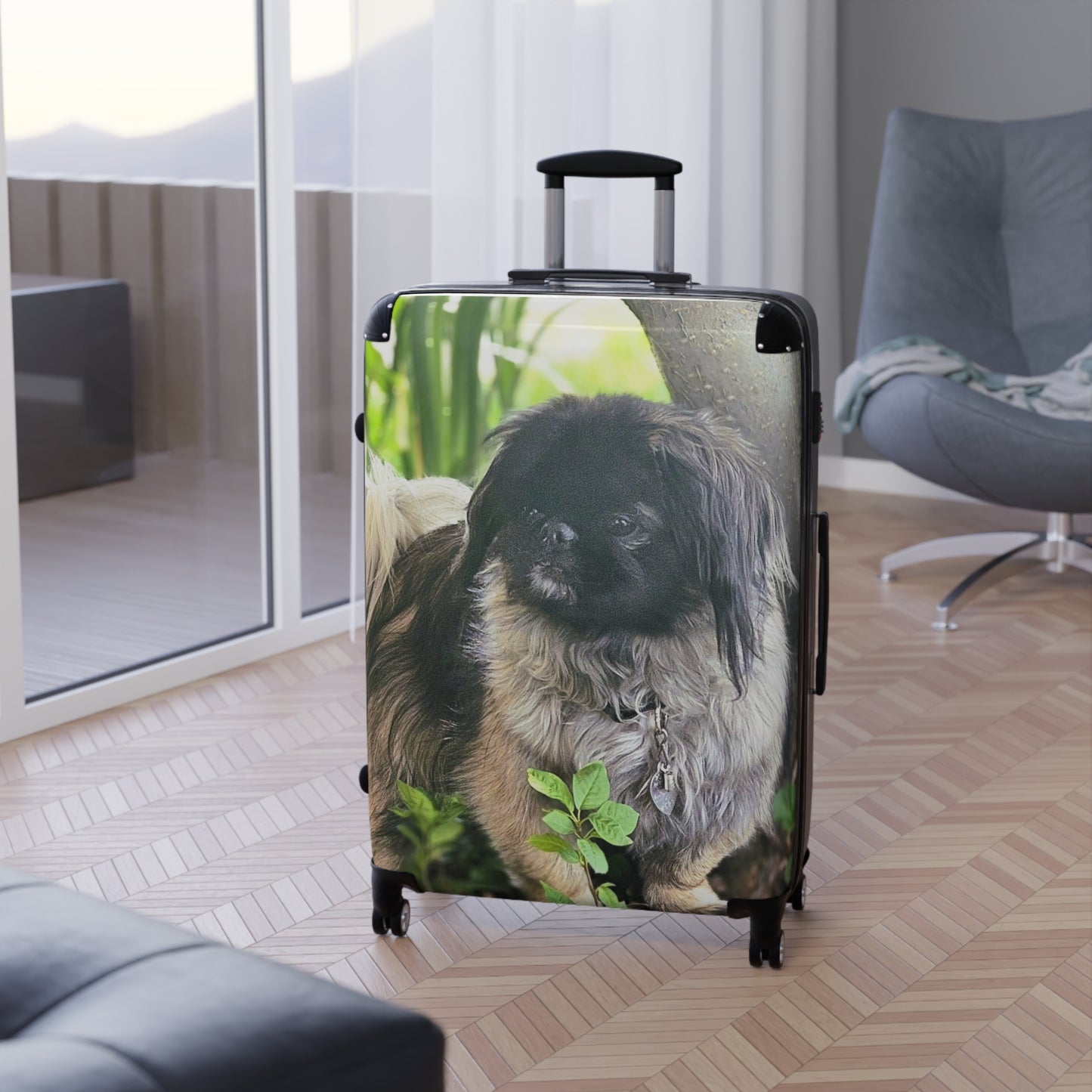 Custom Pet Photo Carry-On Suitcase – Personalized Dog Luggage Cover