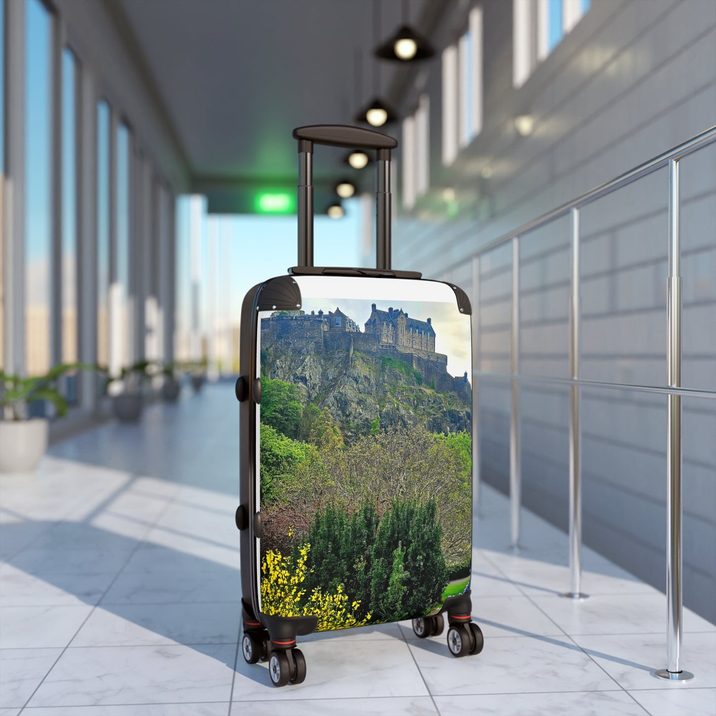 Recognized in Seconds!  The Famous Edinburgh Castle Scenic Scottland Suitcase