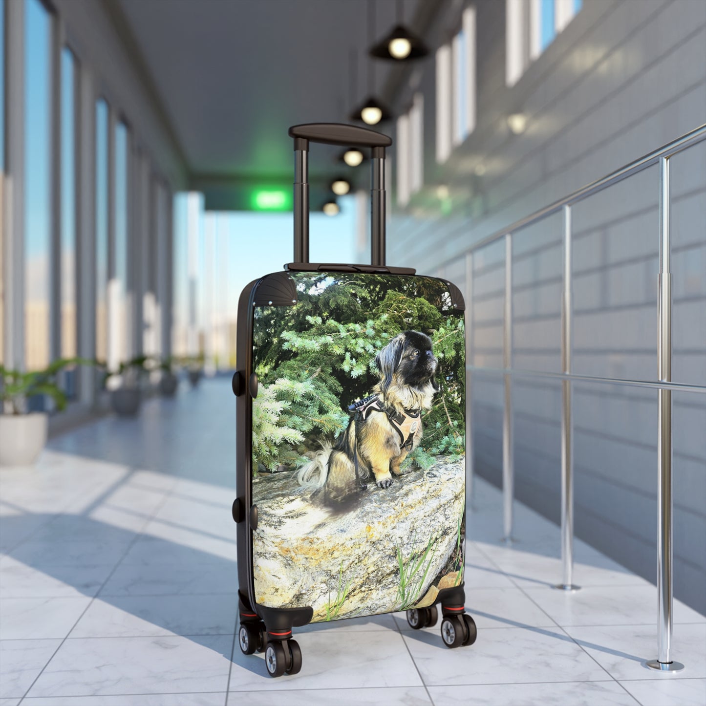 Pet Portrait Carry-On Suitcase — Custom Dog Photo Luggage