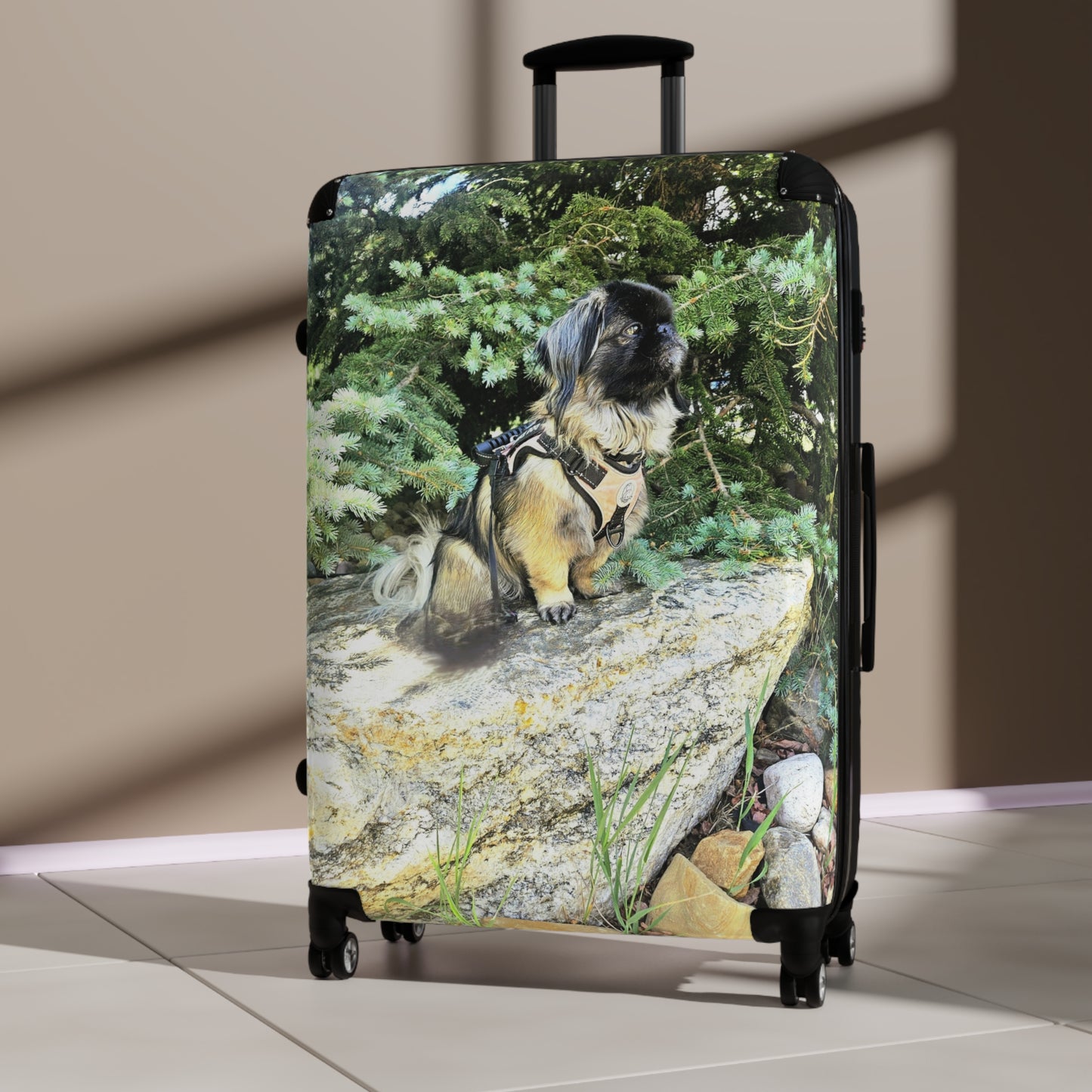Pet Portrait Carry-On Suitcase — Custom Dog Photo Luggage