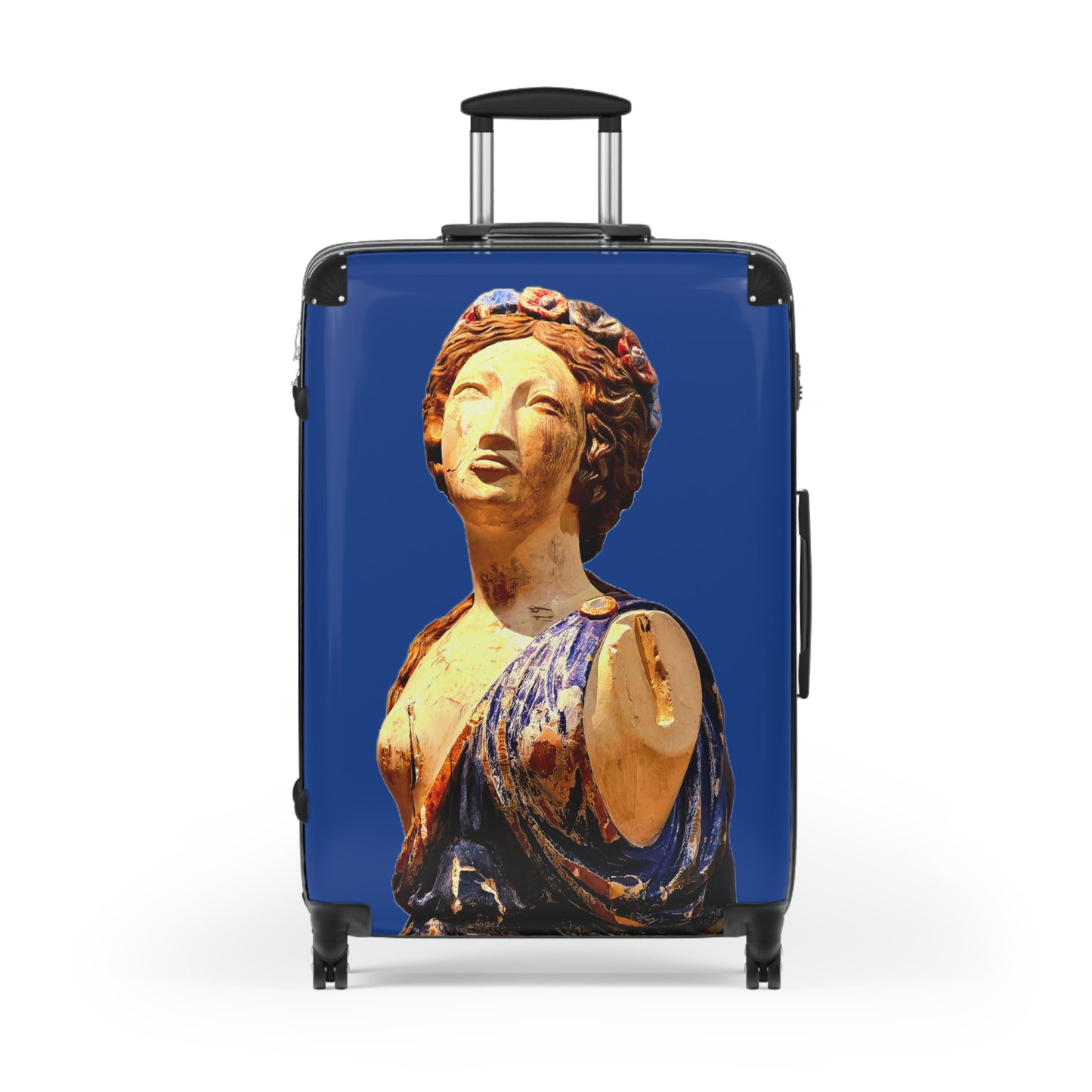 Designed to be Seen! Greek Statue Blue Carry-On Suitcase – Classical Art Travel Luggage