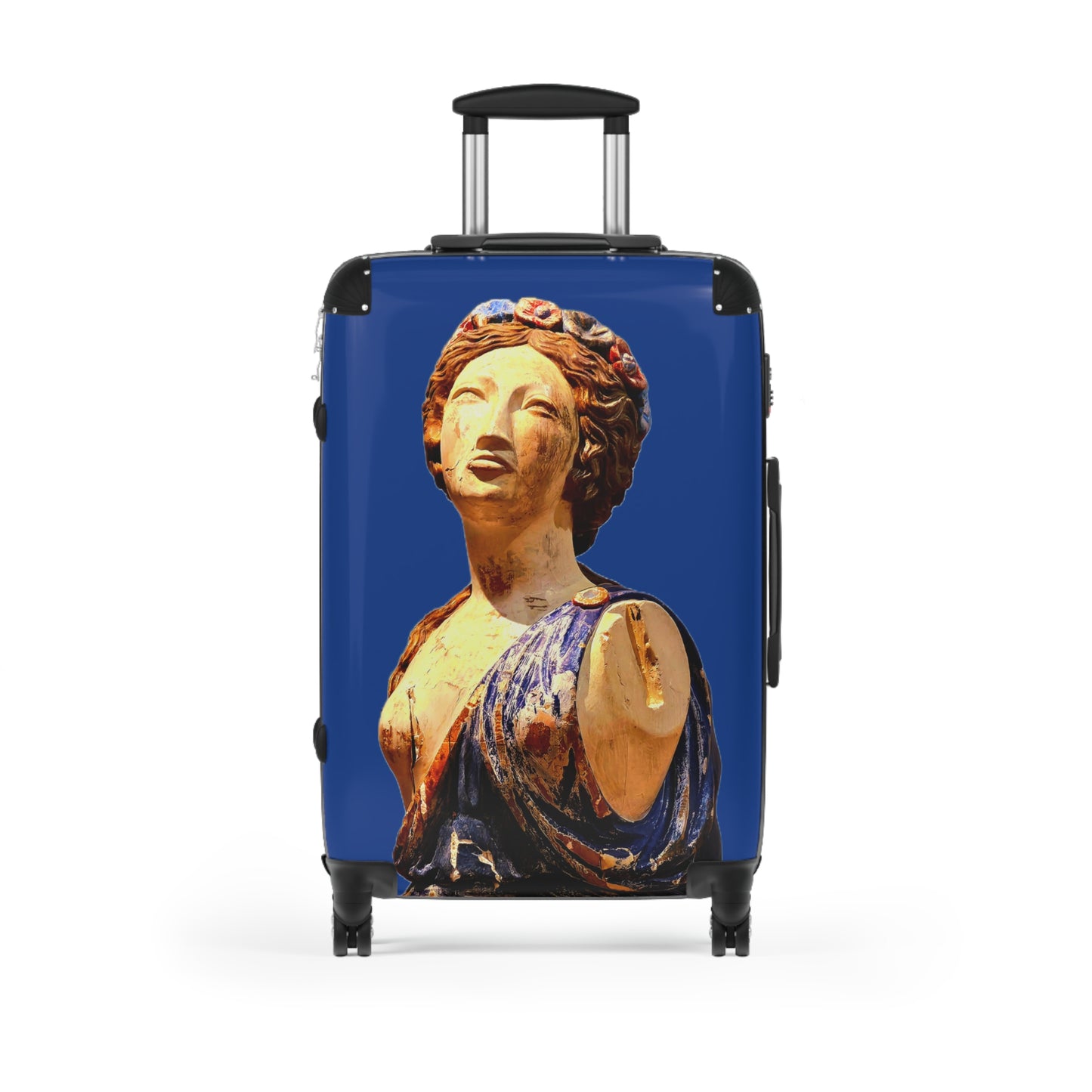 Designed to be Seen! Greek Statue Blue Carry-On Suitcase – Classical Art Travel Luggage