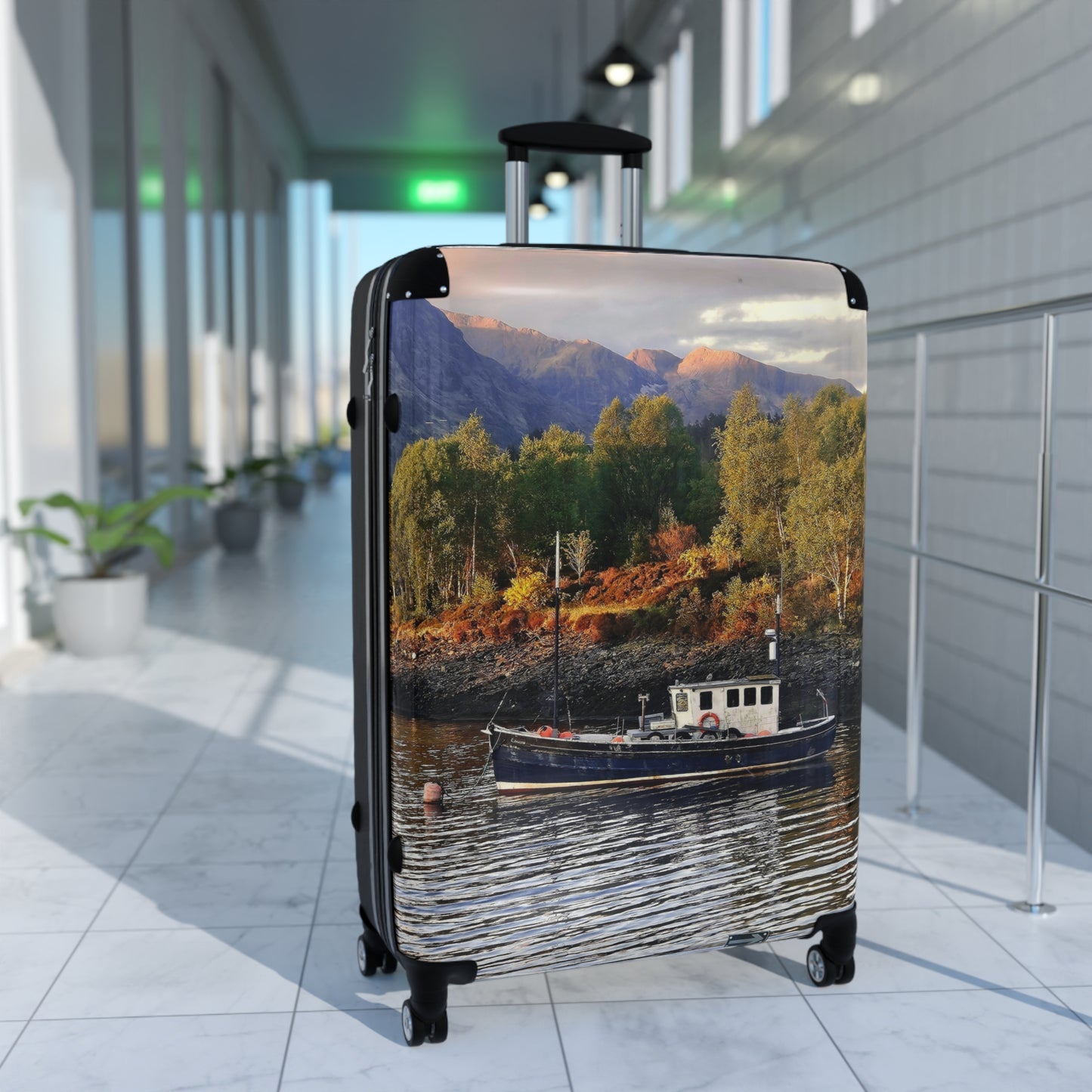 Command the Carousel! The Work Still Stands, 1930's Tug Fishing Boat, Mirrored Reflection, Timeless Travel Luggage